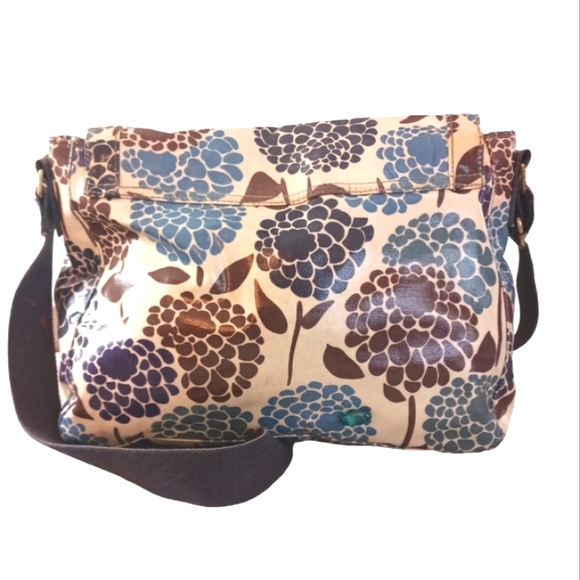 Boden Floral Messenger Bag Çoated Canvas Satchel Crossbody - Picture 3 of 11